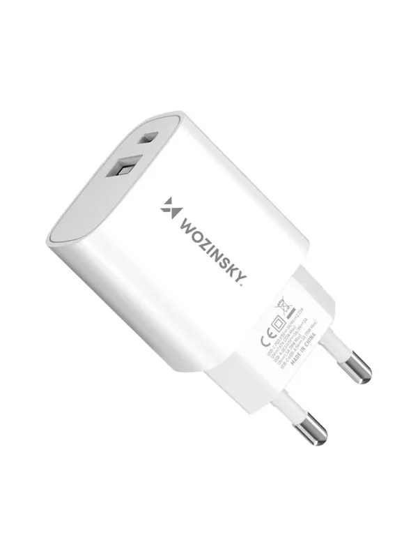 Wozinsky  WGWCW USB-A USB-C 20W AC Charger - White
