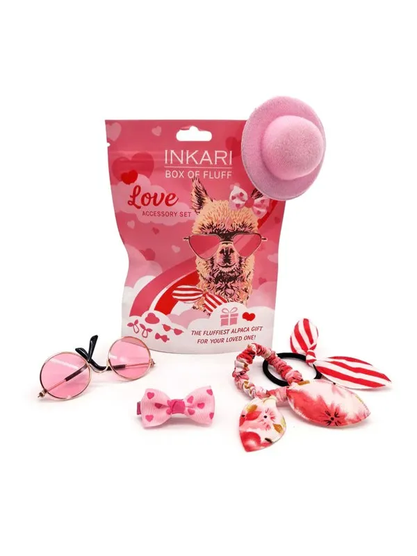 Inkari Alpacas Box of Fluff - LOVE - Accessory Sets - Pink