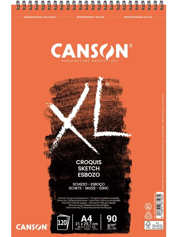 Canson XL Croquis FG A4 90G Spiral 120 SH