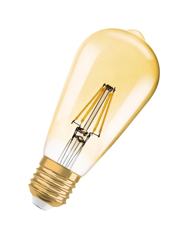 Osram LED-lyspære Vintage 1906 Edison Filament 725lm 6.5W/824 (55W) Gold Dimmable E27
