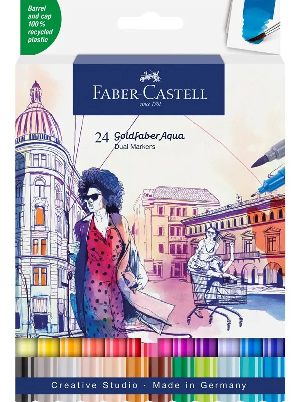 Faber-Castell Gofa Aqua Dual Marker wallet of 24