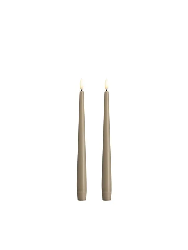 Moods & More LED taper candle - Slim - Kit grey - 23x250 mm - 2 pcs