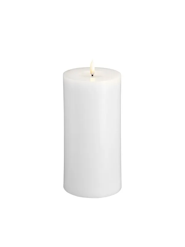 Moods & More LED pillar candle - Melted Classic white - 99x200 mm
