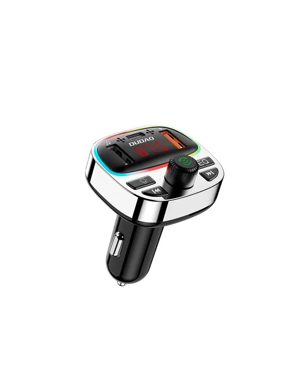Dudao R2PRO+ Transmitter with PD25W Bluetooth 5.3 RGB Charging Ports - Black and Silver