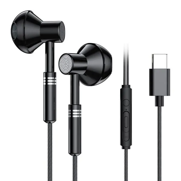 USB-C In-Ear Hodetelefoner med Ledning DAC Svart