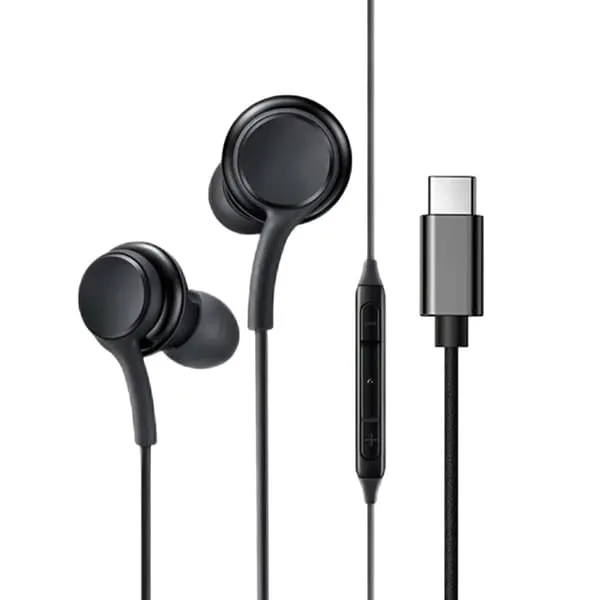Trådløse USB-C Hodetelefoner Earbuds med Mikrofon DAC Svart