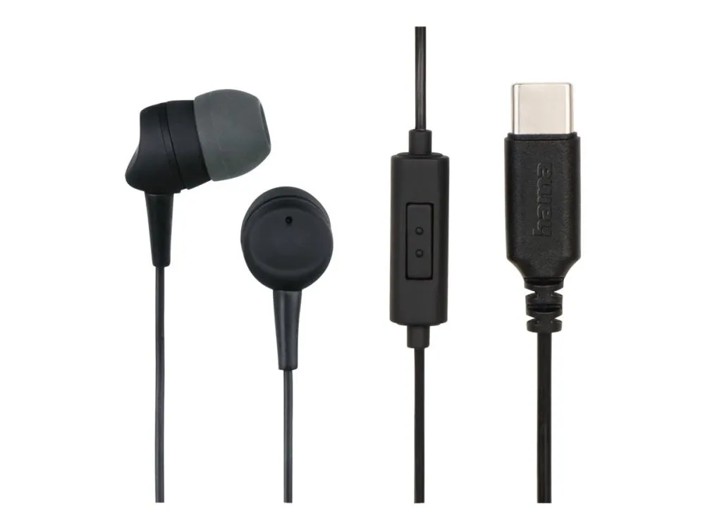 Hama Sea II - Ørepropper med mikrofon - i øret - kablet - USB-A - svart