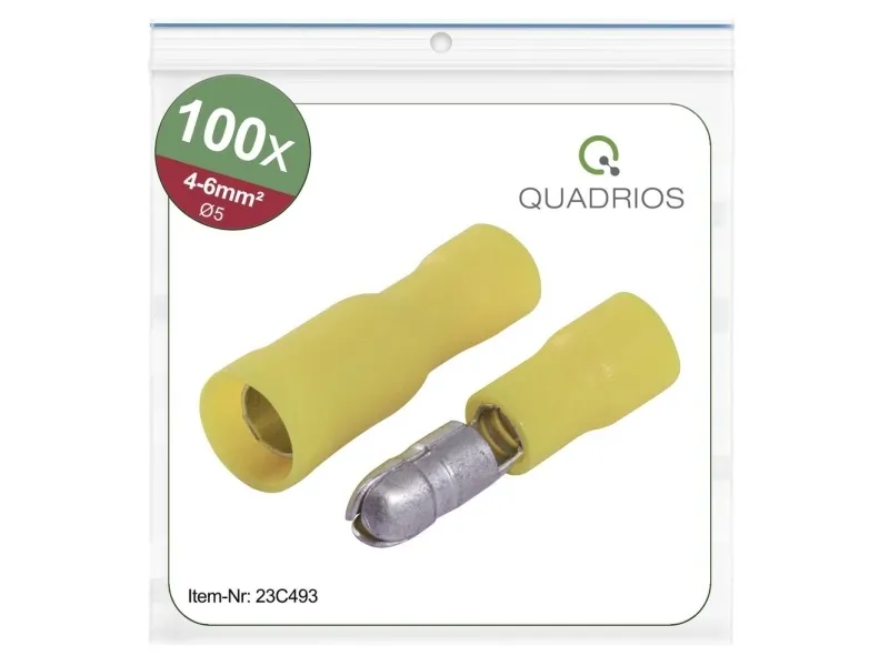 Quadrios 23C493 Rund kontakt 4 mm² - 6 mm² Gul 100 stk