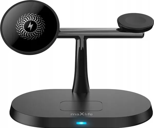 MaxLife trådløs lader 3-i-1 15W, sort (MXWC-03)