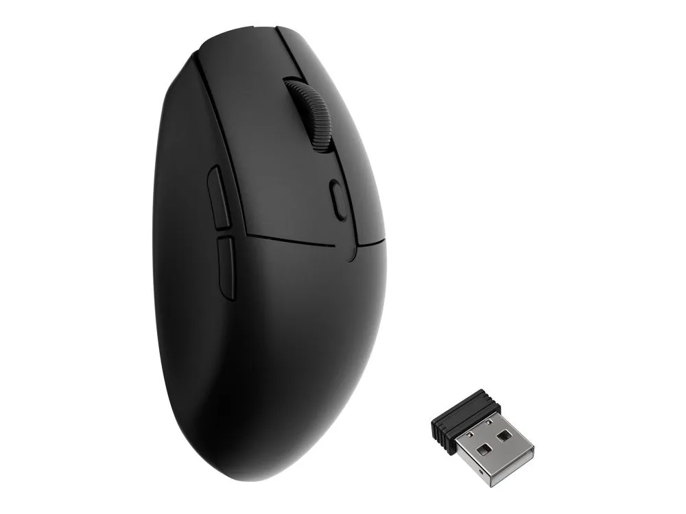 Keychron BM22 - Mus - ergonomisk - optisk - trådløs, kablet - Bluetooth 5.2, 2.4 GHz, USB-C - svart