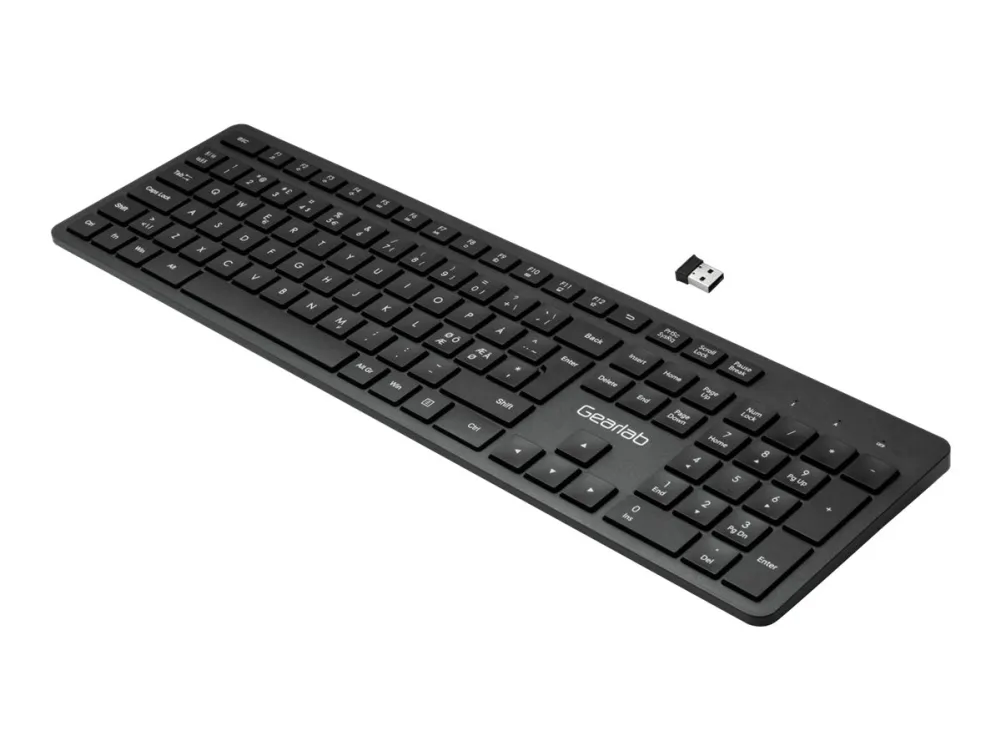eSTUFF G220 - Tastatur - trådløs - 2.4 GHz - QWERTY - Nordisk - svart
