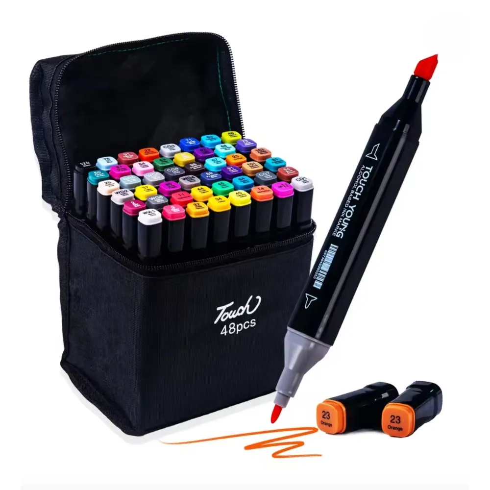 40-Pack - Merkepenner med etuier - Dobbeltsidig - Penner