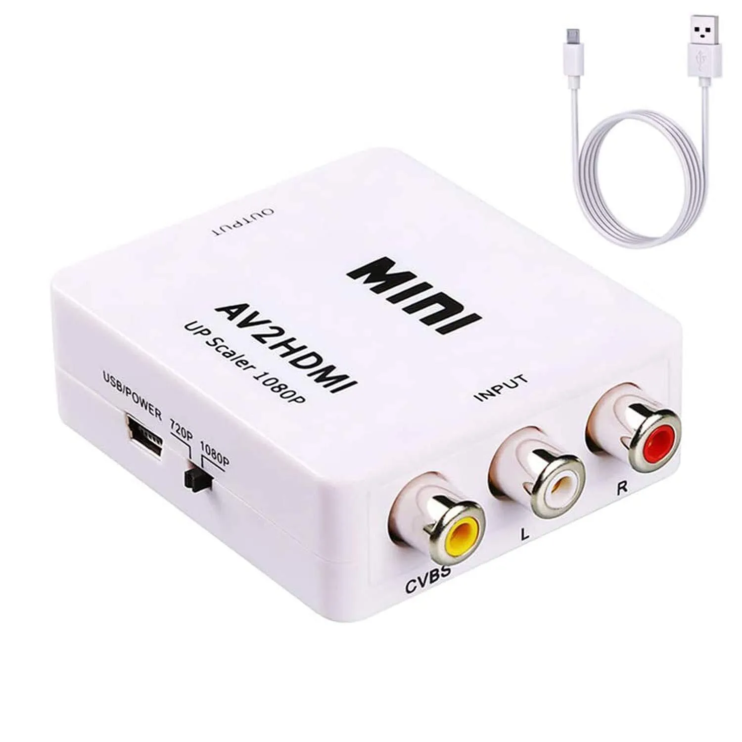 Kompositt RCA CVBS AV til HDMI-omformeradapter