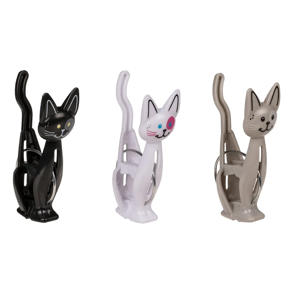 3-Pak - Poseklype - Klips til pose – Katt