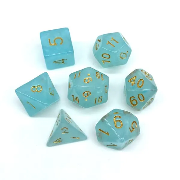 Dungeons &amp; Dragons terninger 7-pakning - lyseblå