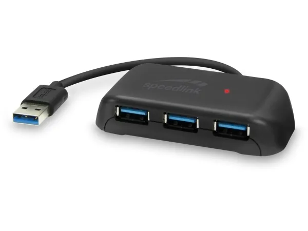 Speedlink USB HUB SNAPPY EVO, 4-porter, USB 3.2 Gen1, svart detaljhandel