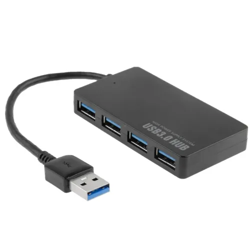 USB 3.0 hub med 4x USB portar (high-speed) - Opp til 5 Gbps