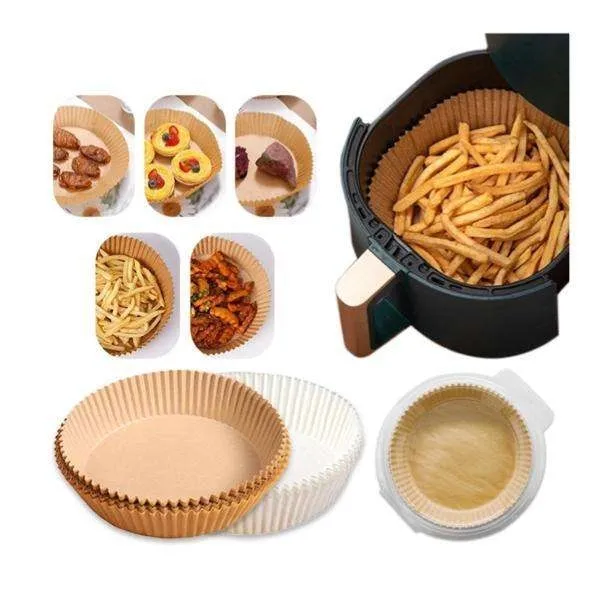 50 stk Air Fryer Liners Engangspapir Pergamentformer