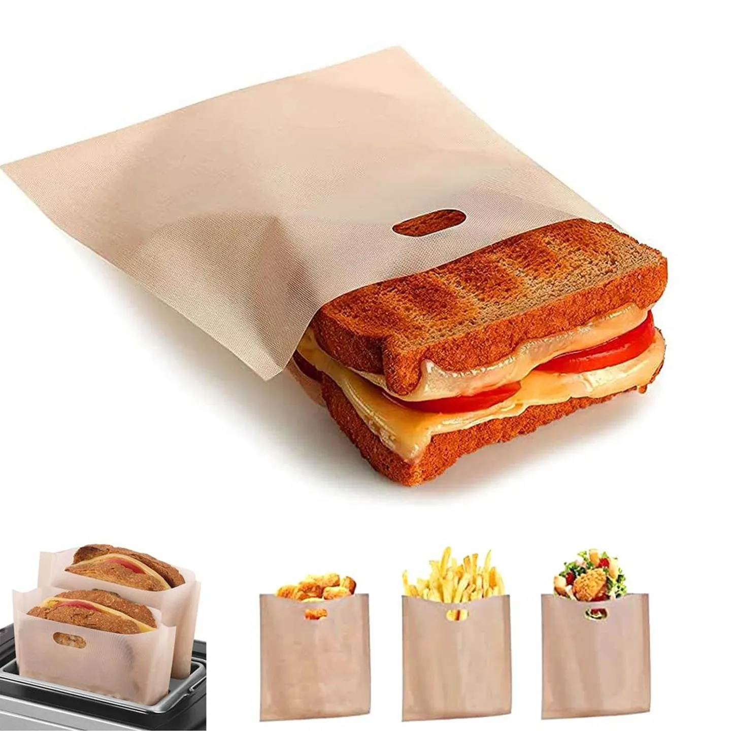 Toastbag / Toastpose - Grill smørbrød i brødristeren - 10-Pack