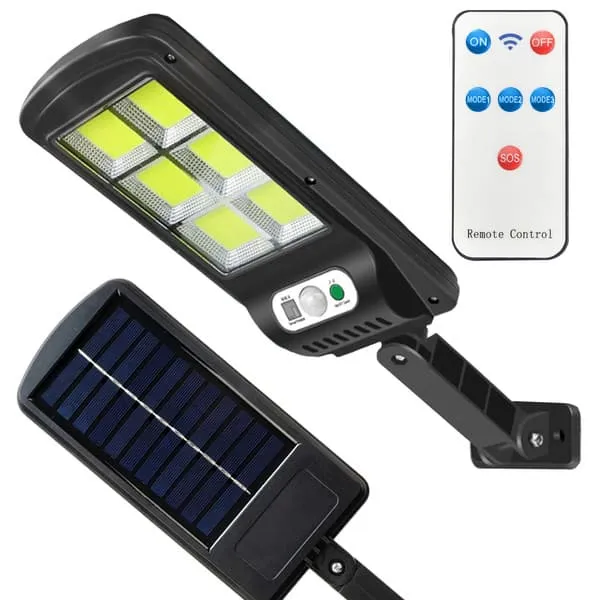LED Flomlys 90W med Solcelle, Bevegelsessensor og Skumringssensor IP67