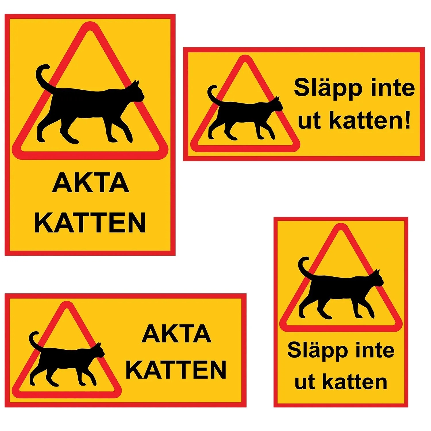 Katteskilt / Advarselsskilt Katt - Skilt
