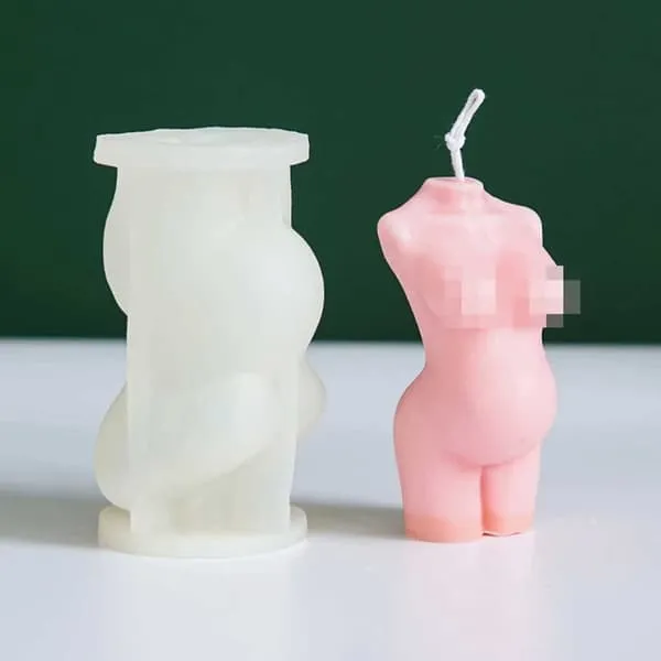 Lysform stearinlys gravid kvinne 3d 9cm
