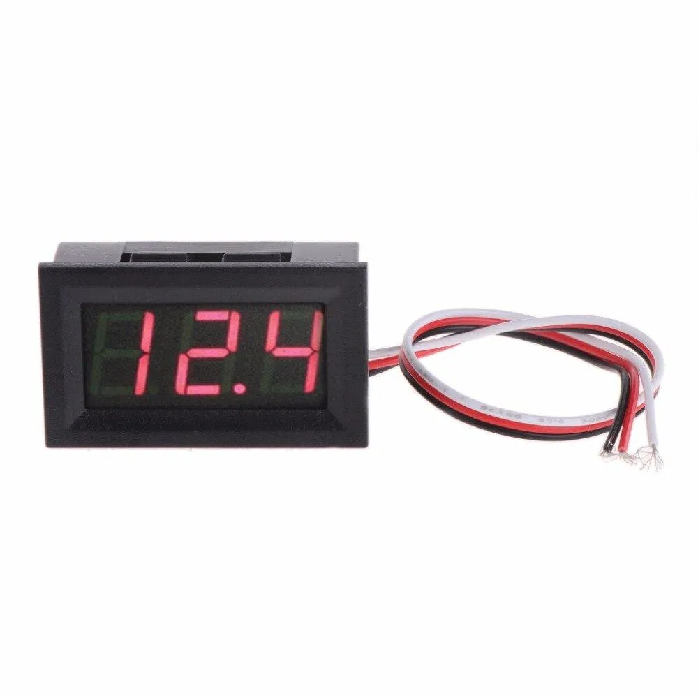 Rød Digital Voltmeter 3.3-30V