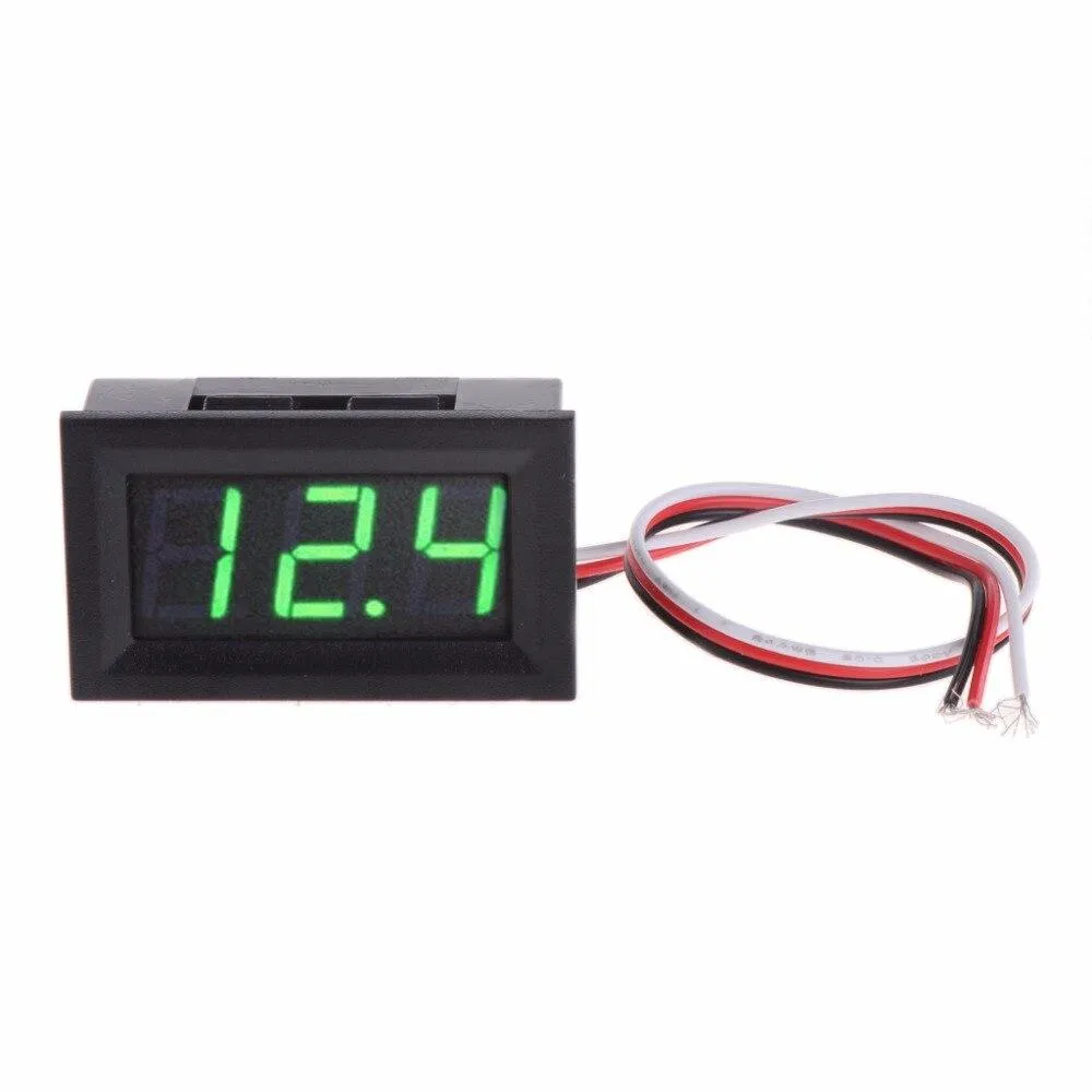 Grønt digitalt voltmeter 3,3-30V