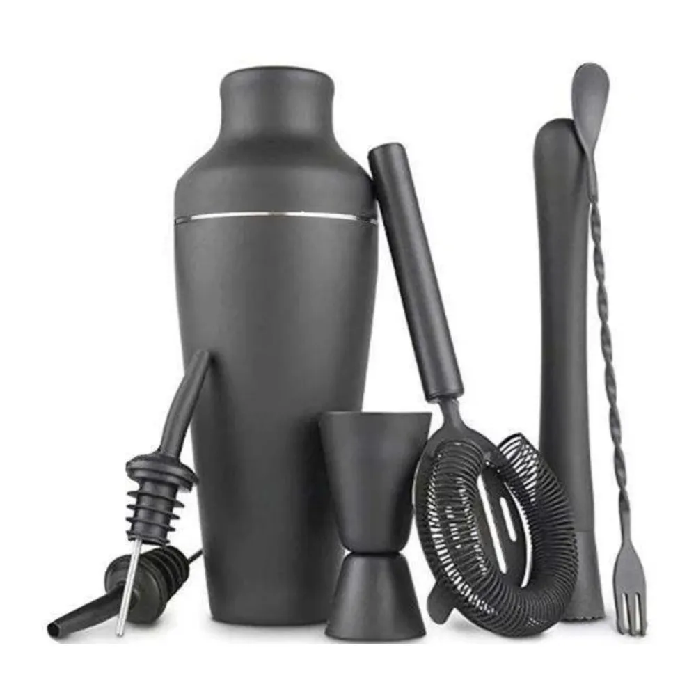 Cocktail shaker sett - matt svart - rustfritt stål