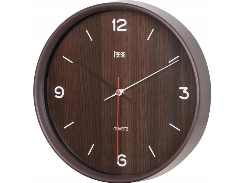 Teesa veggklokke 30 cm mørk brun
