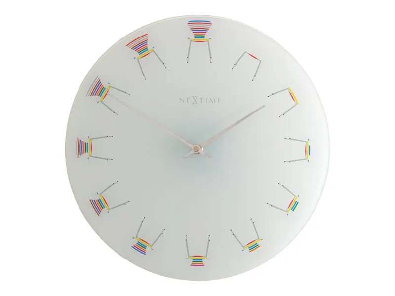 Nextime Chair - Klokke - kvarts - veggmonterbar - 30 cm - hvit