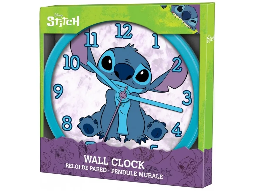Veggklokke stor 25cm for babybarn / Lilo I Stitch / Las3015