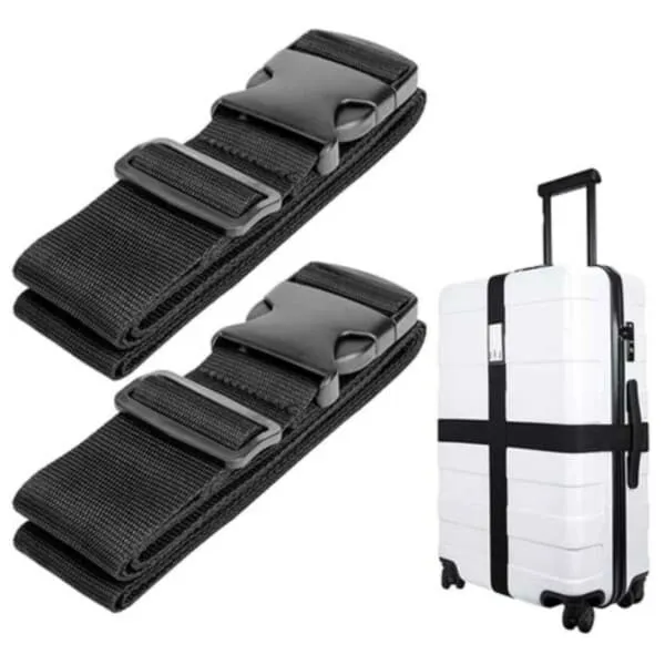 2-pack bagasjestamme bagasjebånd svart