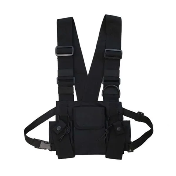 Black Tactical West Utility Vest Breast Select Street Wear Hip Hop