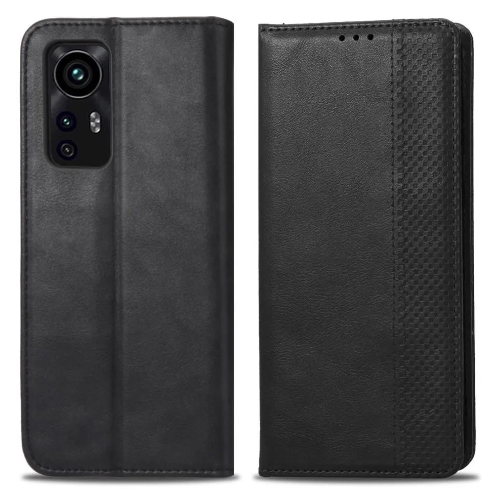 Xiaomi 12 Vintage Lommebok - deksel/deksel - Svart