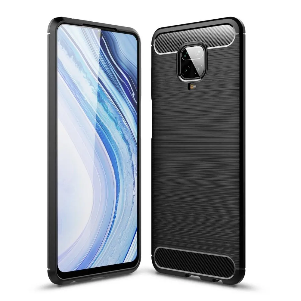 Xiaomi Note 9 Pro Karbonfiber Teksturdeksel - Svart