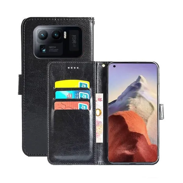 Lommebokdeksel 3-kort Xiaomi Mi 11 Ultra : Farge - Svart