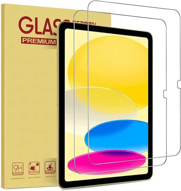 2-pakke skjermbeskytter for iPad 10 (10.9 tommer, 2022-modeller 10. generasjon) Herdet glass