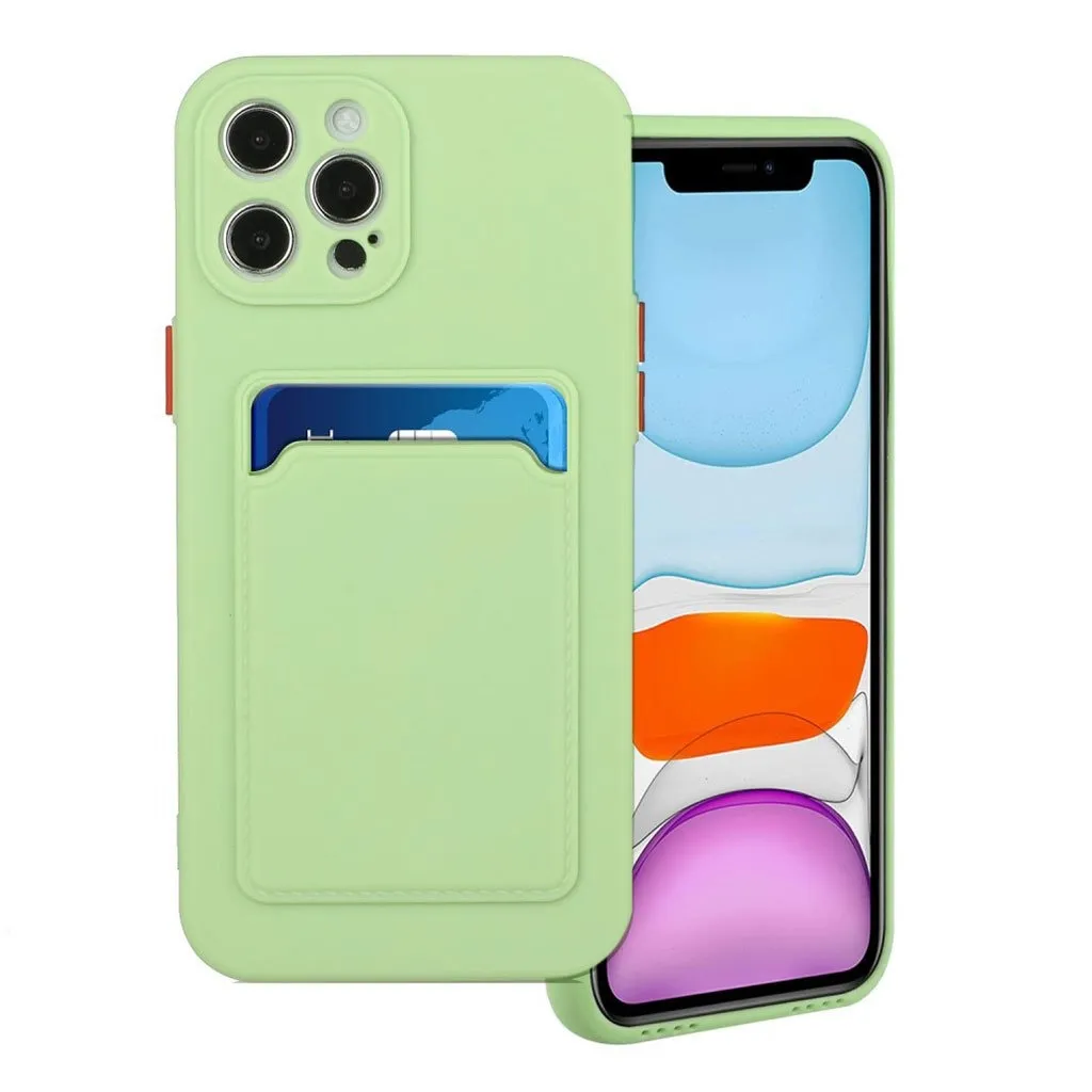 Card Holder Deksel til iPhone 12 / 12 Pro - Lysegrønn