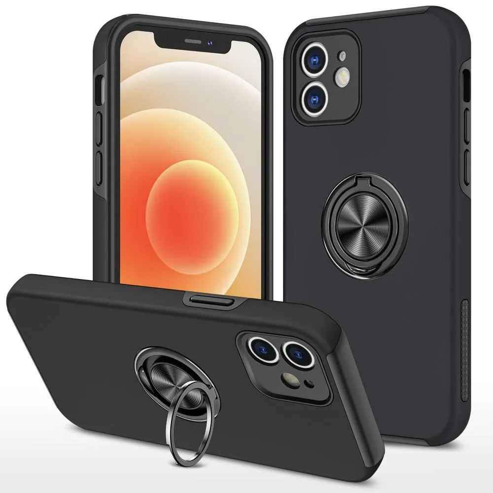 iPhone 12 Mini Hybrid Deksel Med Fingerring - Svart