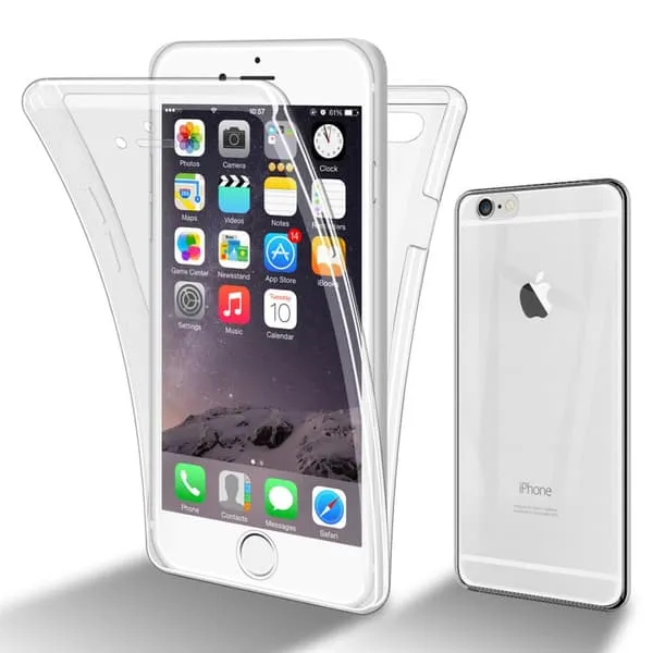 Deksel til iPhone 6 / 6S 360° helkroppsbeskyttelse Silikondeksel foran og bak, allroundbeskyttelse med skjermbeskyttelse
