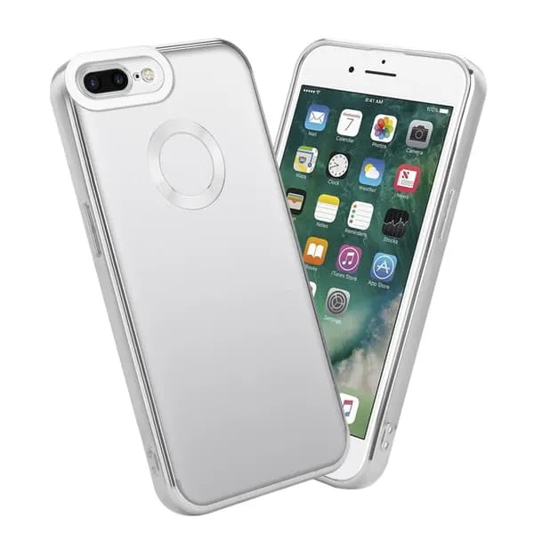 Deksel til iPhone 7 PLUS / 7S PLUS / 8 PLUS Beskyttelsesdeksel av fleksibelt TPU-silikon med kromapplikasjon