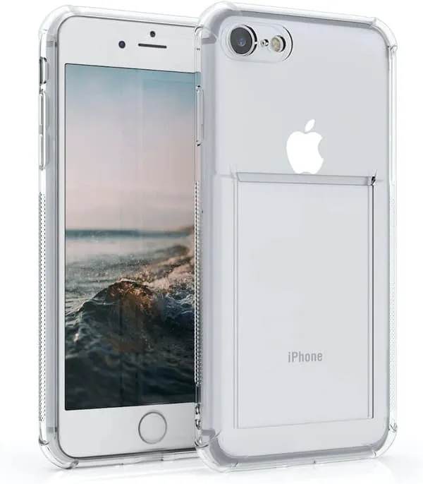 iPhone 7/8 / SE gjennomsiktig iPhone-veske med kortholder