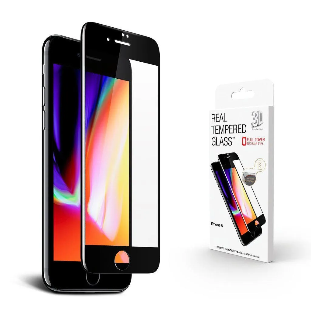 3x Glassdeksel iPhone 7/8/ iPhone SE 5D herdet Dekker hele skjermen