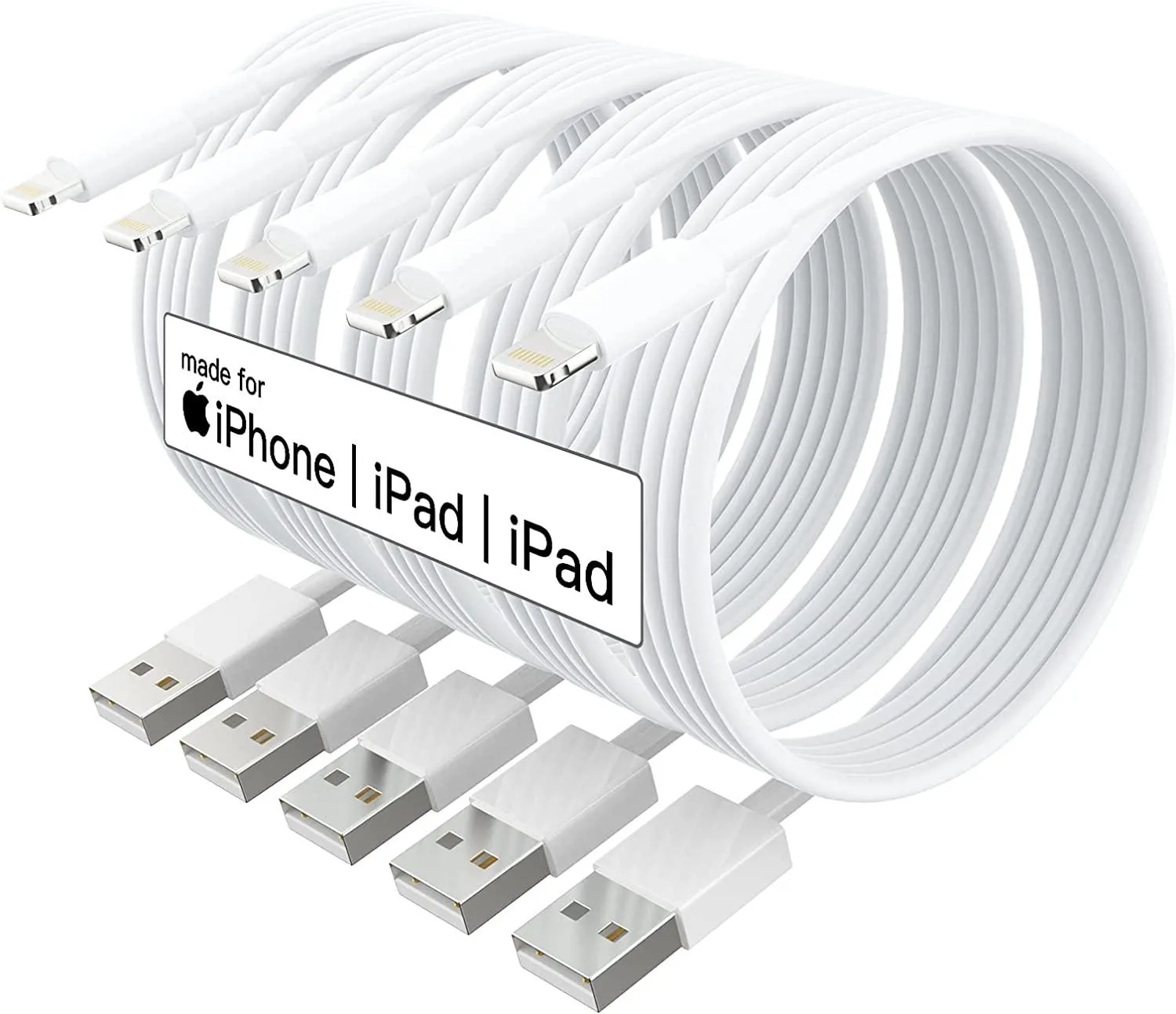 5X Lightning USB -kabel for Apple for iPhone, iPad 1m
