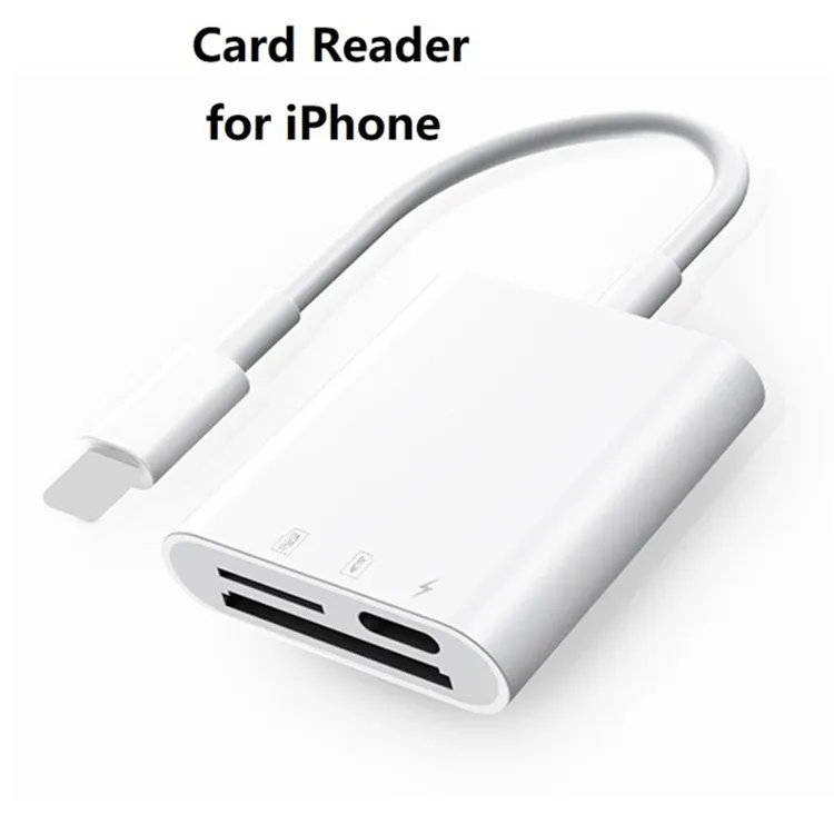 NÖRDIC Lightning-kortleser 2 spor SD, MicroSD 1xLightning-lading UHS-I