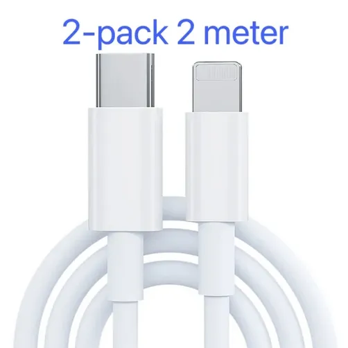 2-Pack 2M USB-C til Lightning-kabel for iPhone