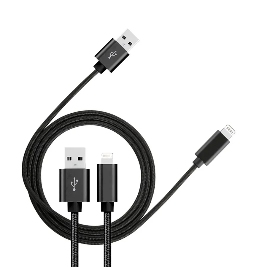 3-Pack 3m Lader for iPhone / Apple - Hurtiglading - Flettet