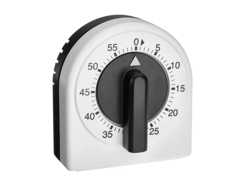 TFA-Dostmann 38.1041, Mekanisk tidsur, Sort, Hvit, 60 min, Plast, Frittstående, 66 mm
