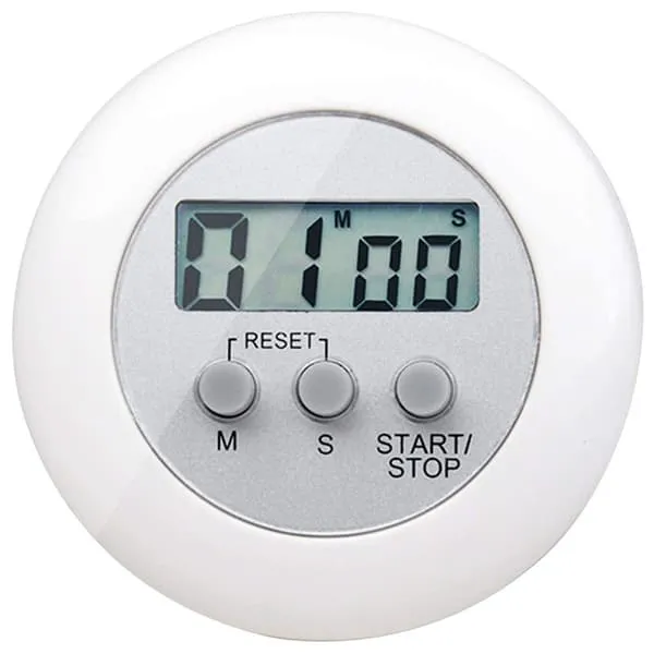 Digital kjøkkentimer med LCD-skjerm og magnet hvit